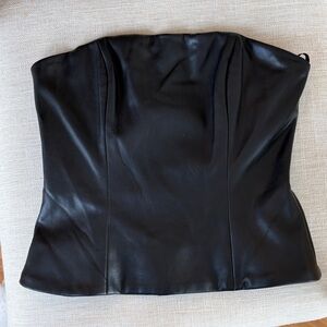 Staud Leather Corset Top